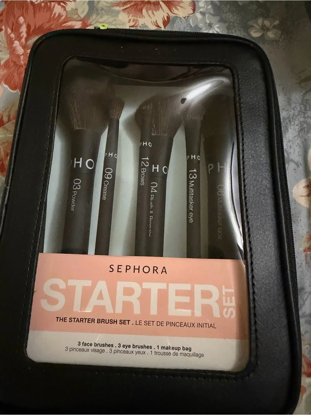 Sephora Black Brush Set with Pink Starter Label
